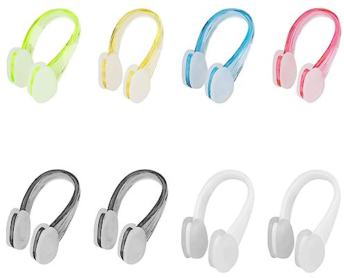 GOIEHIR 8 Stück Nasenklammer Schwimmen, Anti Rutsch Nasenklammer mit Aufbewahrungsbox, für Erwachsene Kinder Unisex