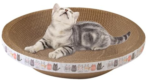Moonyan Planche À Gratter pour Chat - Griffoir pour Chat | Grattoir À Chat en Carton | Lit À Gratter pour Chat | Ovale en Carton Ondulé Tapis | À Forme pour Chat Grattoir pour Chat en Carton