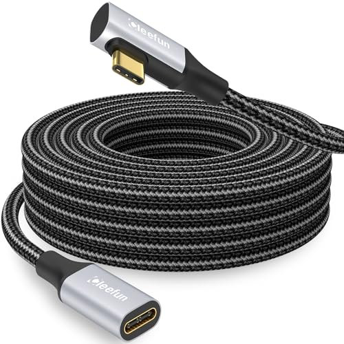 CLEEFUN USB C Verlängerung 3 m, USB3.2 USB C Extension Cable Unterstützt 5 Gbps 100W und 4K@60Hz Videoübertragung mit iPhone 16/15 Pro, MacBook Pro/Air, iPad Air/Pro, XPS 15, Galaxy S24/S23, Pixel