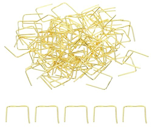 PATIKIL 13x12mm Ganci per Lampadari Cristalli, Accessori per Lampade in Cristallo 200Pz Clip per Cristalli per Fissare Parti di Cristallo, Sostituzioni per Lampadari, Oro