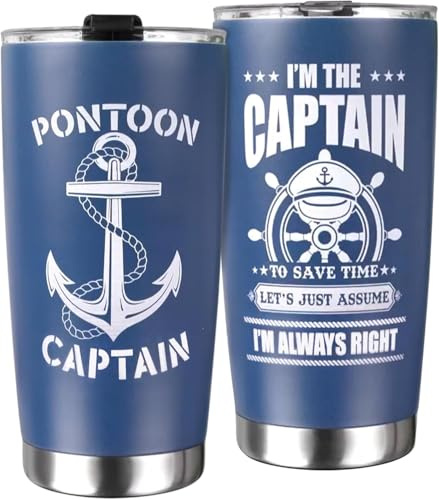 FROOBLEQUIRK 20 oz Boating Tumbler – Captain & Boat Owner Gift, Nautical Accessories for Men, Pontoon Boater Gift, Funny Boat Lover Drinkware
