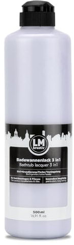 LM-Kreativ Pintura para bañera 3 en 1, 2 K, 500 ml, color gris pizarra, pintura para azulejos y azulejos para baño, bañeras, platos de ducha, azulejos y lavabos, alta cobertura, resistente e