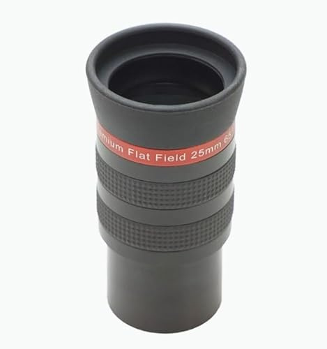Oculare Tecnosky Premium Flat Field 25mm 65°. Schema ottico da 4 elementi e trattamento FMC su tutte le superifici ottiche.