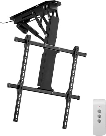 VEVOR Support TV Plafond Motorisé pour Écrans 32-65 pouces/81,3-165 cm, Fixation TV Réglable Électriquement, Accroche Téléviseur avec Capacité de Charge de 40 kg, Max. VESA 600x600 mm, Maison Bureau