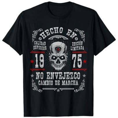 Hecho en 1975 - 51 Años Cumpleaños Moto Biker Hombre Motero Camiseta