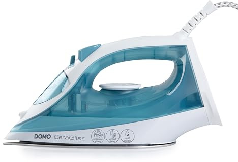 DOMO DO7060S Fer à Repasser Vapeur - Fonction autonettoyante – Réservoir d’eau 320 ml – Débit vapeur continu 40 g/min – Vapeur réglable – 2400W - Bleu