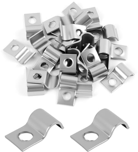 Jecdfs 25 Pezzi Clip in Acciaio Inossidabile 304 per Cavi e Tubo Ø 8 mm, Fermacavi con Foro Singolo per Installazioni Elettriche e Organizzazione Cavi per Uso Esterno