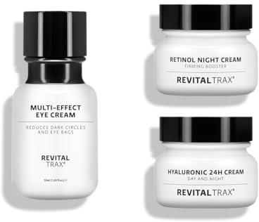RevitalTrax - Hyaluronsäure Creme + Retinol Nachtcreme + Augencreme
