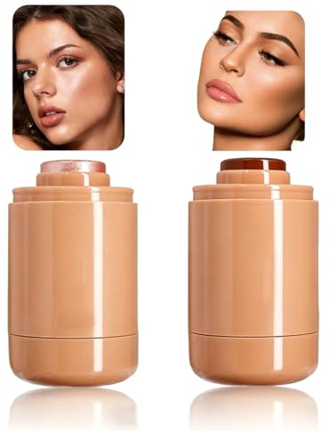 JYXTOR 2 Pezzi Fard,Blush Stick,Blush,Doppio Uso per Labbra e Guance,Portatile,Make Up per Aspetto Naturale,Principiante Amichevole