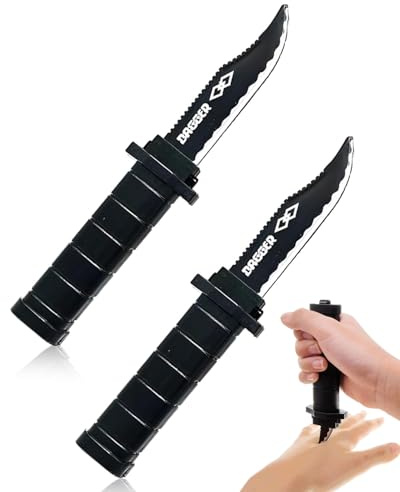 ZEXIJOW 2 Pezzi Pugnale Finto Retrattile, Coltello a Farfalla Karambit,Coltello Finto in Plastica per Scherzi,Ghostface Knife, Pugnale Giocattolo per Carnevale Feste e Bomboniere