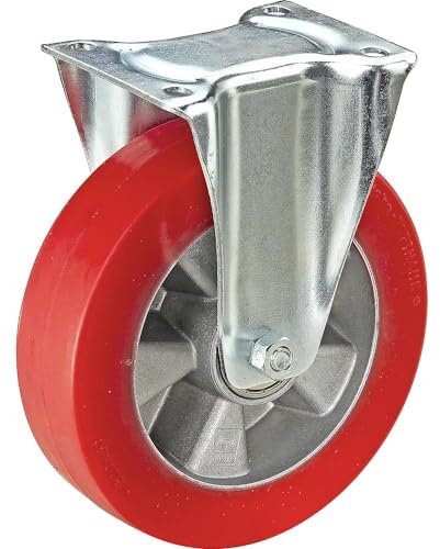 Wicke | Ruota in poliuretano su cerchione in alluminio | Ø x larghezza ruota 125 x 40 mm | rotella a supporto fisso | portata 200 kg