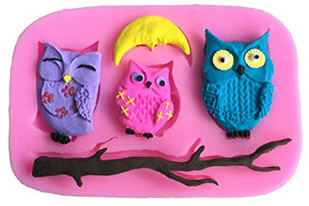 DUBENS Hibou et branche Design DIY en silicone 3D Moule à fondant Chocolat Fudge Moule à pâtisserie Outils