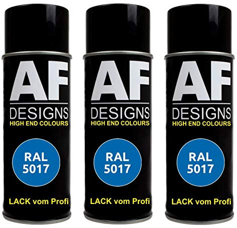Alex Flittner Designs 3X Ral Pintura en Espray Pintura Coche Laca Colorida Lata de Aerosol RAL5017 Dilición Brillante
