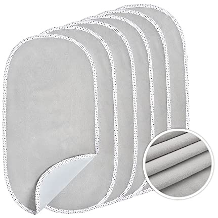 TILLYOU Waterproof Changing Pad Liners 6 Pack, 100% Cotton Reusable Cloth Diaper Liners, Gray