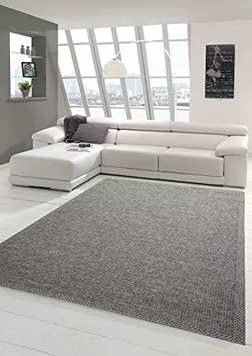 Teppich-Traum In- & Outdoor Teppich Sisal Optik | Küche Wohnzimmer Terrasse Balkon | grau - Größe 67x180 cm