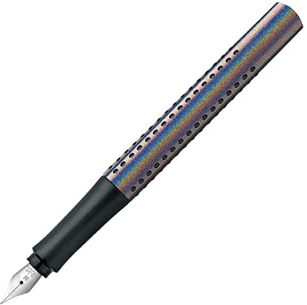 Faber-Castell 140842 - Füller Grip Edition Glam, Federbreite M, silver, 1 Stück