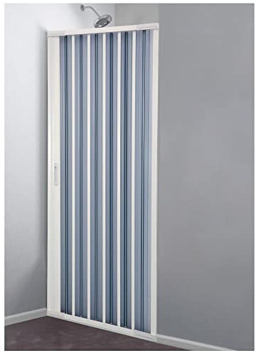 Negrari Porta Doccia a Soffietto in PVC h 184 cm Gude Estensibili Ed Aperture Reversibili per Nicchia (cm 68-92)