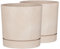 Tymar Blumentopf mit Untersetzer, 2er-Pack, dekorativer Pflanzentopf aus Kunststoff, Moderne, Runde Form, für Innenräume (ø 24 cm, (2pack) BETO Creme)