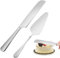 QINGHEC Cake Knife and Server Set, Stainless Steel Cutting and Serving Set, Dishwasher Safe Slicer for Wedding Party