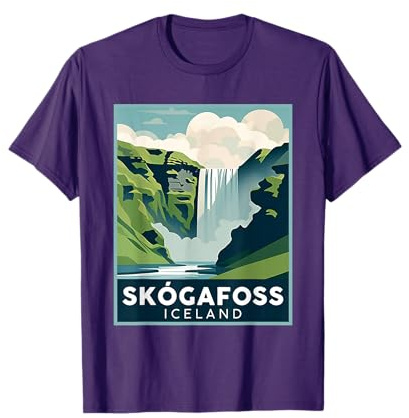 Skógafoss Waterfall Iceland Hiking Camping Skógar Eyjafjalla T-Shirt