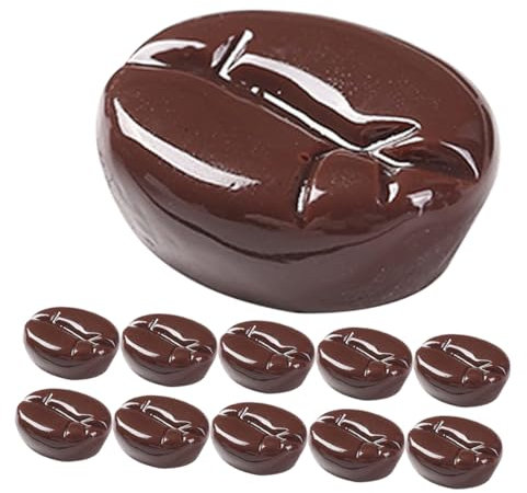 Toyvian 20pcs Artificial Beans Simulated Coffee Beans Faux for Pretend Play Food Model Diy Accessory and Photo Prop