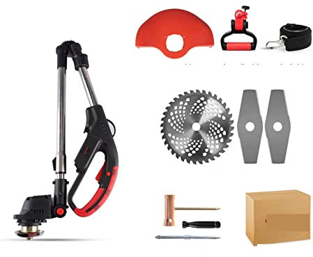 Taille-haie, Coupe-Herbe, cisaille à haie, Tondeuse à Gazon sans Fil sans Brosse 4000W 36000RPM Tondeuse à Gazon électrique Outils de Jardin réglables pour Jardin, pelouse(Without Battery)