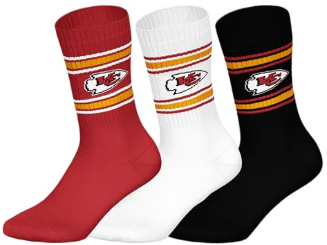 Kansas City Chiefs 3pk Crew Socks - RED/WHT/BLK - 43/46