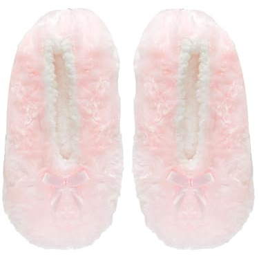 A2Z Ladies Slipper Bow Fluffy Socks Sherpa Lined Cosy Winter Footwear