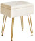 IBUYKE Taburete de Aseo de Almacenamiento Multifuncional con Mesa volcada, piernas metálicas Ajustables y Cuero PU - tocador 40x30x48cm Taburete otomano Blanco WBD014W