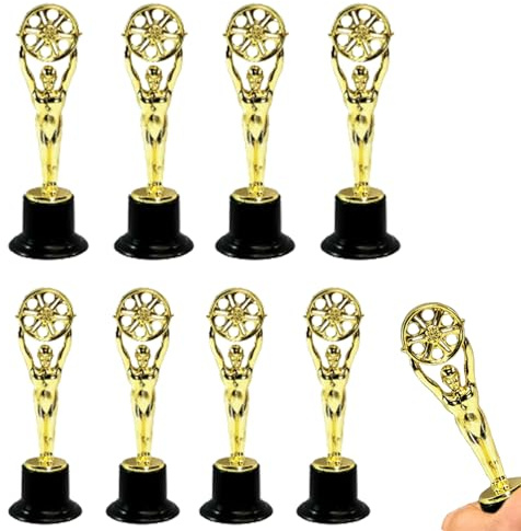 Eterspr 8 Pezzi Trofei Premi, Coppa per Trofei, Statuette Trofeo Premio per Feste, per Compleanni di Bambini, Decorazioni per Feste, Regalini e Premi