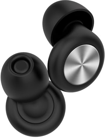 Tapones Oídos Ruido Dormir, Tapones para Dormir Anti Ronquidos y Conciertos, Tapones para Oídos Reutilizables, Ideales para Músicos, DJs, Dormir y Ambientes Ruidosos(Plata + negro)