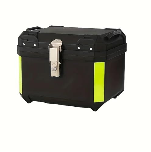 TILIEINE Motocicleta Caja De Equipaje Baúl Superior Universal para Motocicleta de 45 L, con Sistema de Seguridad para Maletero, con Paquete de instalación y Placa Base (Negro) Motocicleta Top Case