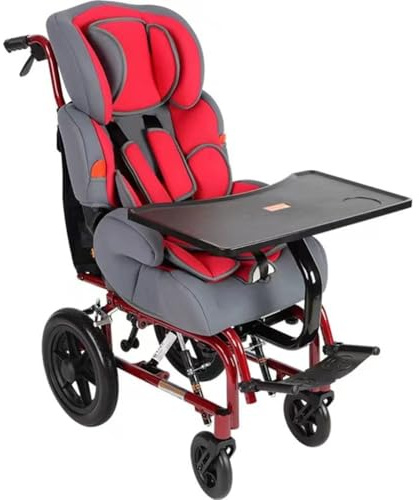 PP-Vic Fauteuil Roulant Multifonctionnel Pour Enfants - Fauteuil Roulant Léger Et Pliable En Alliage D'aluminium Pour Paralysie Cérébrale, Fauteuil Roulant À Dossier Haut Pour Personnes Handicapées