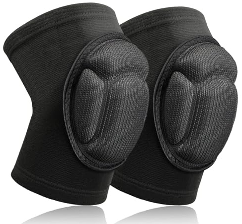 flintronic Ginocchiera Pallavolo, 1 Paio Ginocchiere di Protezione, Ginocchiere Morbide, Ginocchiera Antiscivolo con Spessa Spugna, Protezione del Ginocchio Sport per Danza, Pallavolo, Calcio, Yoga-L