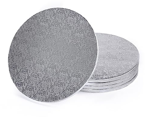 Miss Bakery's House® Cake Drum - Tårtfat - 12 mm - 25 cm - silver - 5 stycken - tårtunderlägg