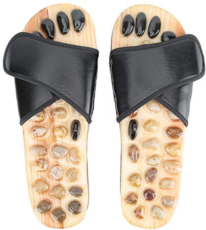 Foot Massage Slippers, Pebble Stone Acupuncture Sandals Feet Relax Shoes Mat Relaxing Reflexology Massage Tools Health Care for(43-44)