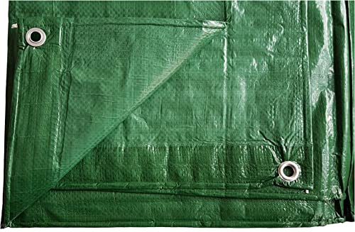 waterproof camping tarp/ground sheet/tarpaulin with eyelets/garden dry storage sheet/keep items clean and dry (2m x 2m) attractive green blends into background