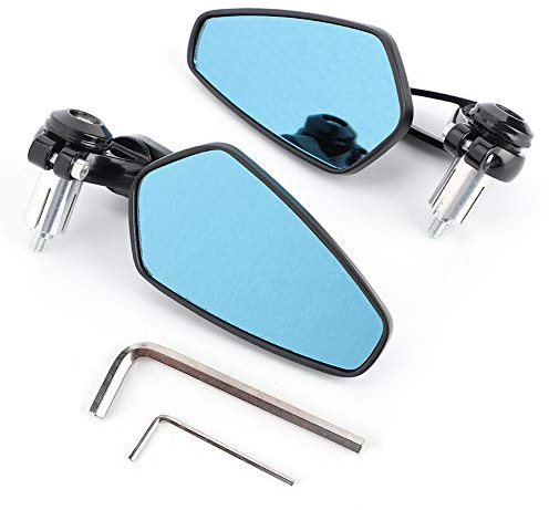 Motorcykel backspegel sport racing 22mm handtagsspegel 2 st 7/8 tum anti-bländning 180 grad justerbar universal motorcykel backspegel för