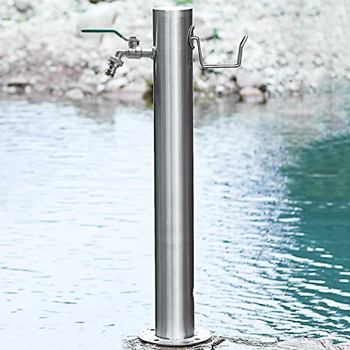 Fadiadem Outdoor Stainless Steel Vertical Water Column, Garden Water Column Water Dispenser Water Distributor, Yard Frost-Proof Hydrant Faucet Feature Fountain, for Watering/Irrigation/Washing