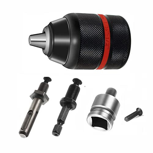 Secwell 1.5mm-13mm Mandril sin Llaves 1/2''-20UNF con Portabrocas SDS plus Adaptador