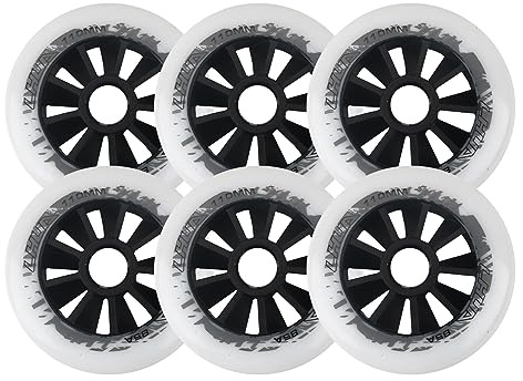 6 Pack Inline Skate Wheels, 90mm / 100mm / 110mm Roller Blade Skating Wheels, 85A Roller Skate Wheels pour Roller Blade Wheel Remplacement,Blanc,100mm