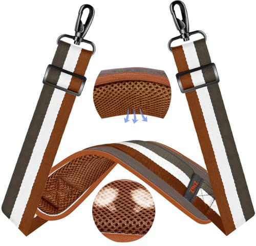 ZINZ 60 Universal Bag Strap with Ultra-Thick Fixed Breathable Pad Adjustable Heavy-Duty Shoulder Strap for Laptop Crossbody Luggage Gym Camera Bag and More -TW01B07