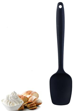 Eupneicu Espátula De Silicona Grande [27cm], Lengua Silicona Cocina, No Tóxico Antiadherente Antirrayas, Para Mezclar, Hornear Y Cocina, No Tóxico [Negro]