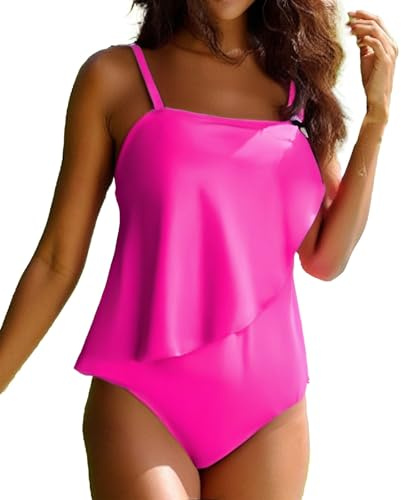 Tankini Donna Mare Push Up Bikini Estivo Curvy Taglie Forti Costumi Tankini Canottiera E Pantaloncini a Vita Alta Contenitivo Pancia Tankini Sets Imbottito Reggiseno Sportivo Push Up Swimwear