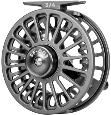 SF SF-003 3/4wt Fly Fishing Reel with Aluminum Alloy Body, Easy-Change Spool for Freshwater, Matte Gunmetal Gray Fly Reel Ideal for Anglers of All Levels