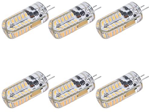 EBTOOLS 6st 12V LED-lampor, 3W G4-sockel, varmvitt ljus, enkel installation, för landskap och hemmiljö (vit)