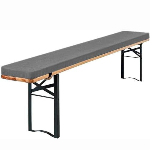 Generico Cuscini Imbottiti per Panche da Birreria (220x25 / 180x30 / 170/180 / 200 Cm) — Cuscini E Sedute Lavabili per Set da Birreria E Panche da Giardino Panche da Giardino,Grigio,140x23x3cm
