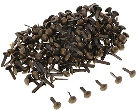 Sharplace 200 Stücke Mini Brads aus aus Musterklammern Musterbeutelklammern Verschlussklammern Klammern, Bronze, 4,5 mm