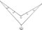 Kim Johanson Edelstahl Damen Multilayer Halskette *Coin & Kompass* in Silber mit 5 runden Plättchen (2 x Ketten Set) Boho Schmuck Kette verstellbar inkl. Schmuckbeutel