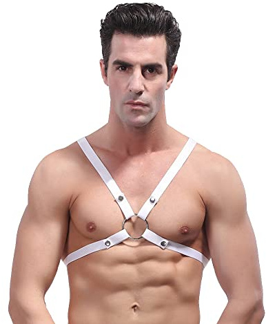 Swbreety Men's Adjustable Body Chest Half Harness Belt, Puck Cage Belt Adjustable